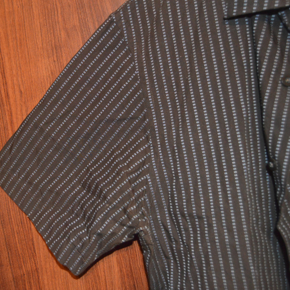 Apt 9 Size M Brown & Light Blue Check Short Sleeve - Picture 3 of 4